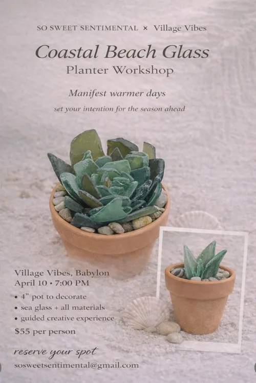 Coastal Beach Glass Planter Workshop
